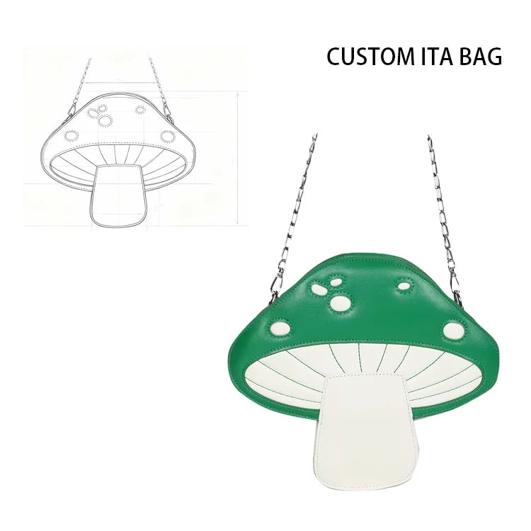 Bag Manufacturer Custom Ita Bag With Printing Insert Custom Private Cartoon Mushroom Shape Pain Bag