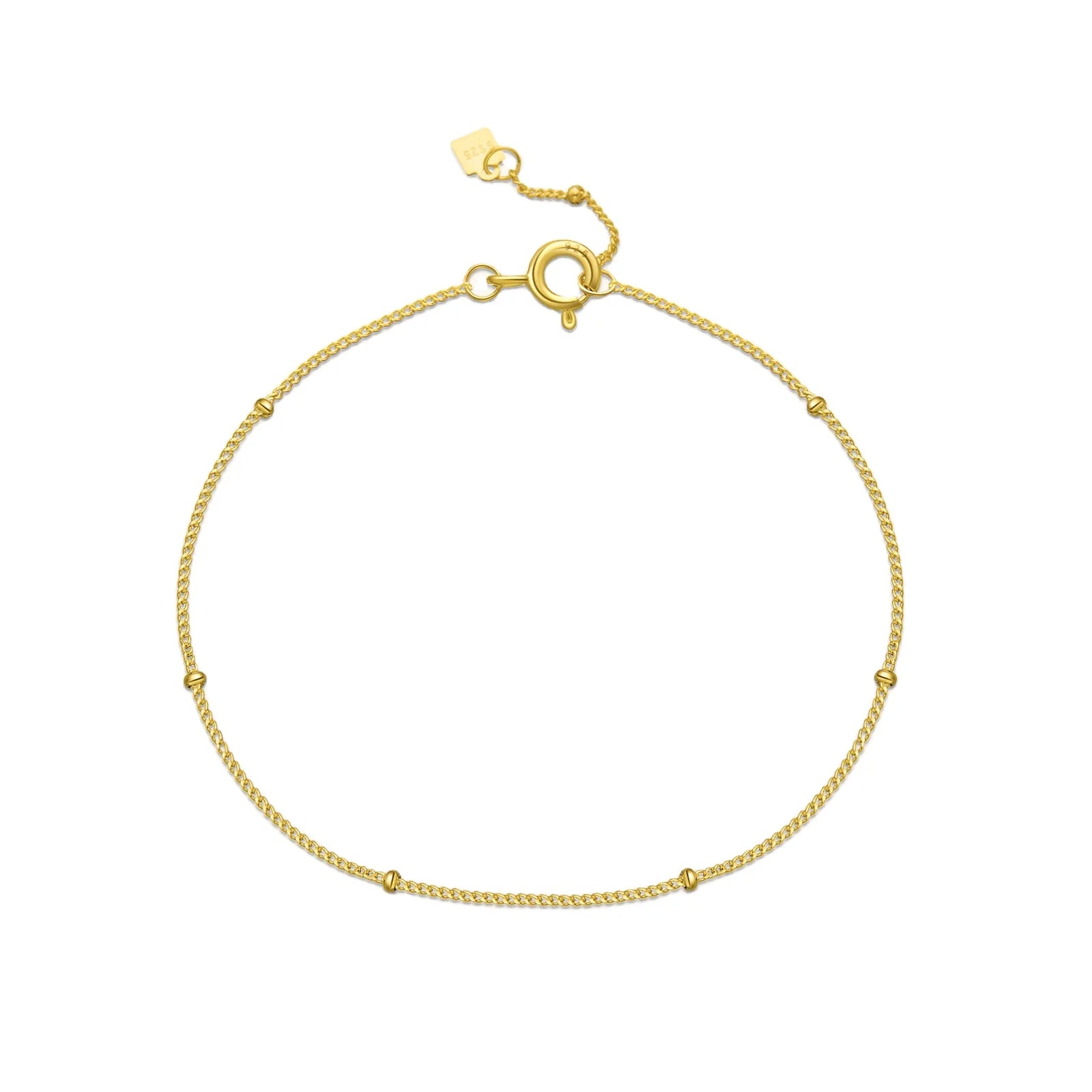 FUAMAY European American Trend 925 Sterling Silver Rhodium & Gold Plated Women's Small Beads Charm Bracelets for Party Occasions