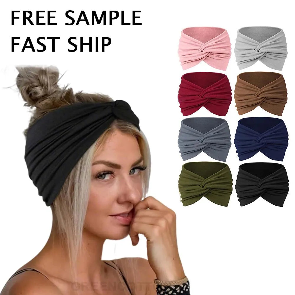 Custom Logo Bohemian Style Headband Sports Headband Yoga Elastic Headband Multifunctional Hair Headband Hair Accessory