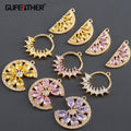 M1036 18K Gold Plated Copper Nickel Free Jewelry Findings DIY Earrings 6pcs/Lot Pass REACH with Zircon Accessories