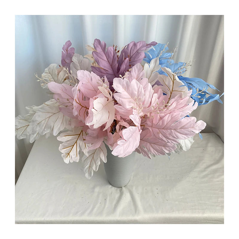Decorations for Home Large bunch Oak Leaves Artificial Plant Tree Decor