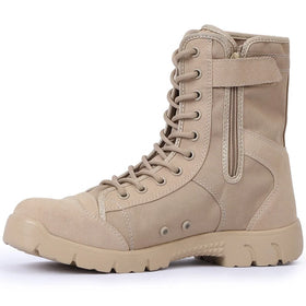 Yakeda Men's Genuine Tactico Shoe Wear-Resistant Waterproof Trekking Outdoor Hiking Boots Tactical Side Zipper Ankle Boots