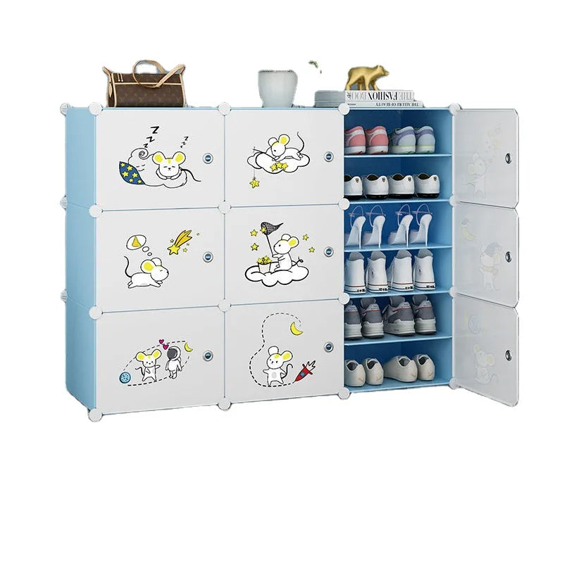 Modern Plastic Extendable Door Shoe Cabinet Living Room Home Furniture Shoe Storage Villa Warehouse Workshop Hotel Apartment