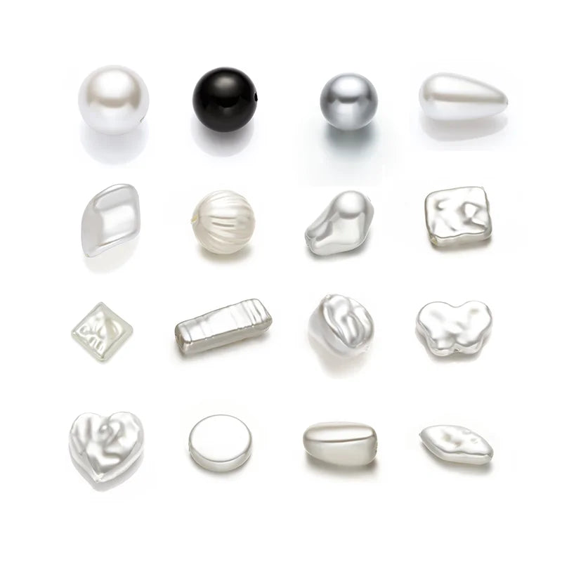 Various Shapes Size Pearl Beads Plastic ABS Acrylic Artificial  Baroque DIY Charm Necklace Jewelry Making Accessory