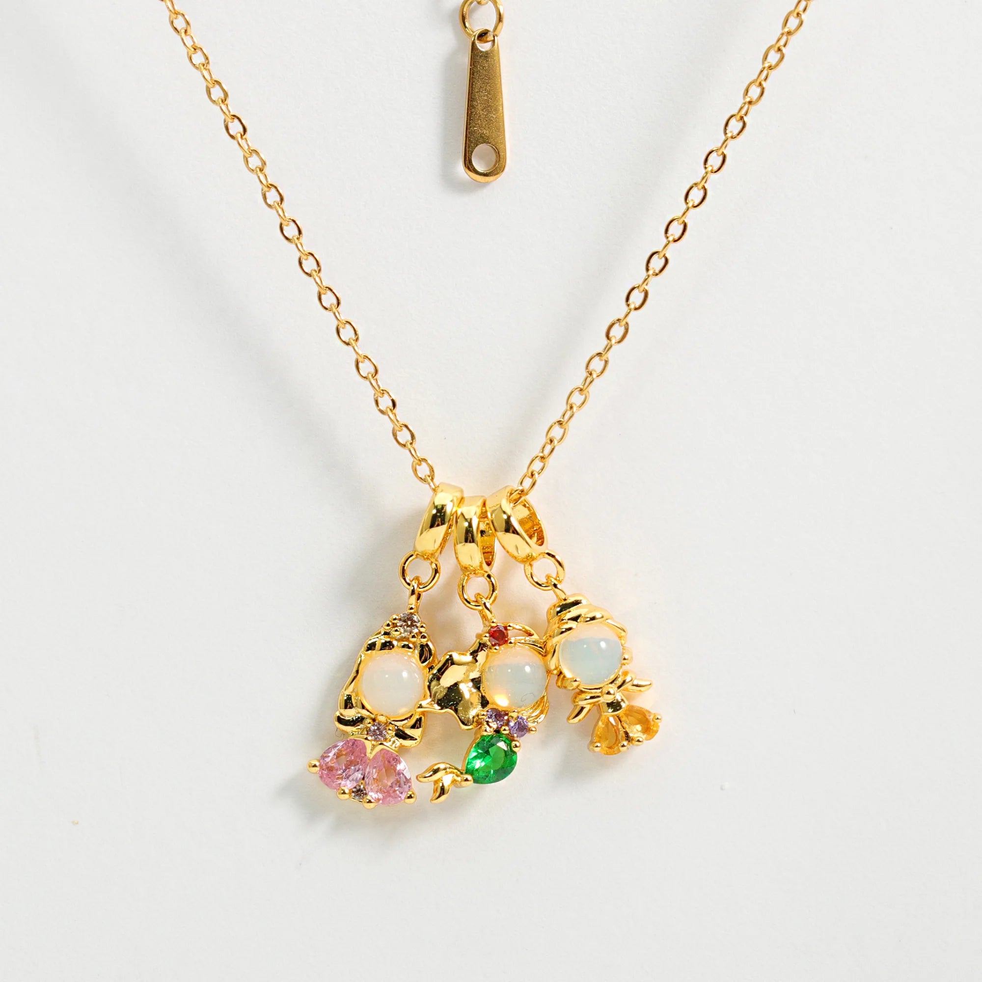 New Princess Pendant DIY Cute Mini Charm Dainty Gold-Plated Brass Pendant Fashionable Colorful Zircon for Children