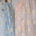 Soft Daisy Sequins Flowers for Bridal Veils Tutu Dress Sequins Embroidered Fancy Lace Tulle Fabric