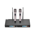 U-8020 UHF Dual-Channel Wireless Microphone System Infrared Automatic Frequency Synchronizing with 2 Handheld Mics with Bodypack