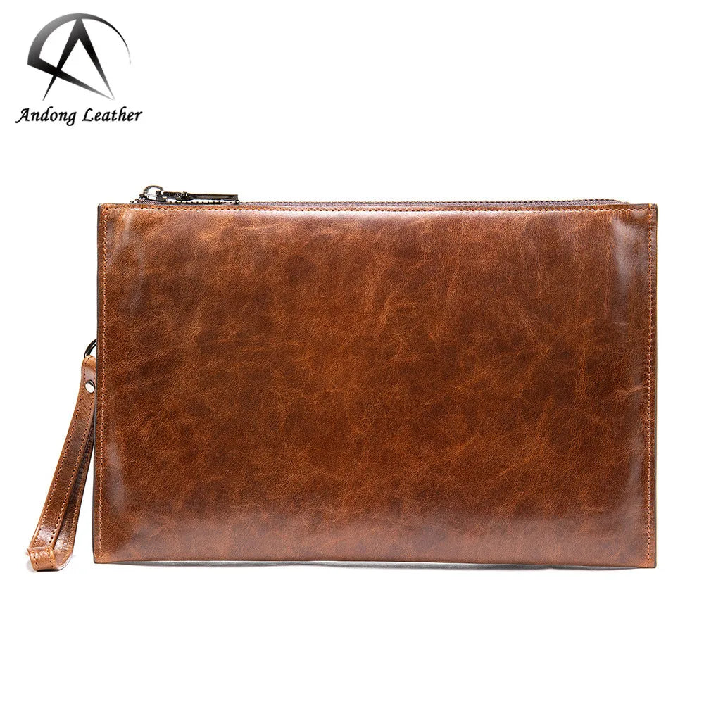 Andong Leather Men Clutch Bags Genuine Leather Wallet Casual Long Man Wallets With Card Holder Male Purse