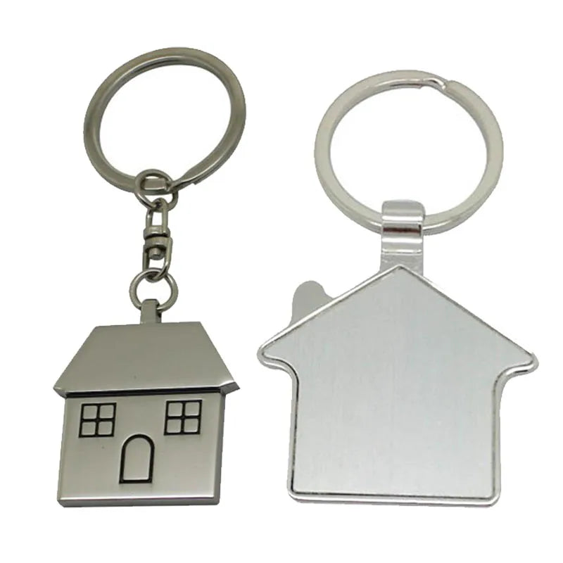 Make Your Own Logo Metal 3D Home Key Chain Wholesale Metal Souvenir Custom House Keychain Manufacturers Real Estate Agent Gift