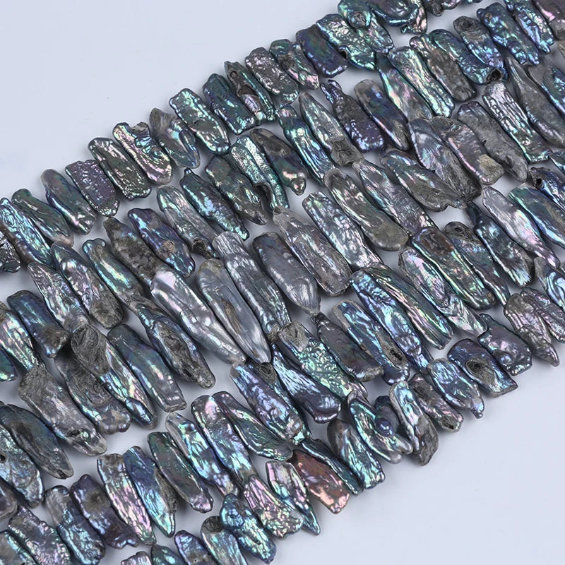 6-11mm Wholesale Natural Loose Fresh Water Pearls Irregular Sticks Beads Strands MegaBDM