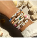 Jingcan Crystal 2022  Boho Heishi Polymer Beaded Bracelets with Letters  Name Diy Letter Bead and Clay Bead Bracelet