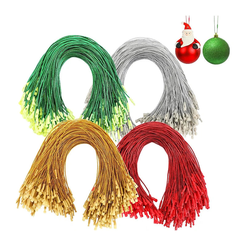 600Pcs Christmas Ornament Hooks Christmas Tree Holiday Party Hanging Decorations Ropes Snap Ornament String