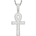 Bling Bling Hip Hop Jewelry Gold Plated Brass CZ Ankh Pendant Full Diamond Iced Out Cross Ankh Pendant for Men