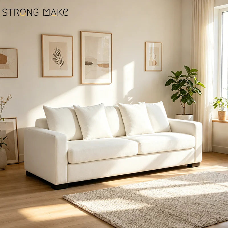 High Quality Designer White Fabric Sitting Room Indoor Lounge Suite Corner Couches Living Room Home Furniture Sectional Sofa