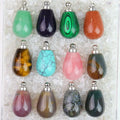 Healing Crystal Perfume Bottle Stone Pendants Gemstone Polish Teardrop Pendant for DIY Jewelry Making