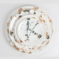 White Wedding Round Crockery Plate Gold Ceramic Dinning Plate Set Dinner Plates with Gold Rim