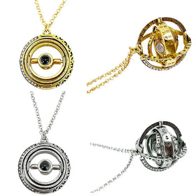 Folding Jewelry 100 Languages I Love You Necklace Astronomical Sphere Ball Ring Necklace Finger Ring Couple Lover Necklace