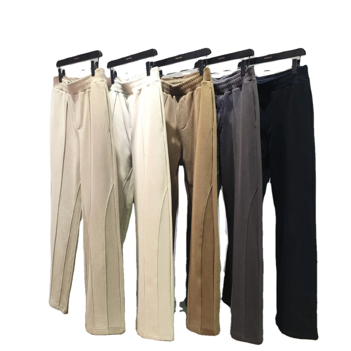 2023 Winter New Arrival Cotton Sweatpants for Man Plain Color Men Flare Sweatpants 365gsm Khaki Flared Sweatpants