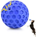 Squeaky Dog Ball Toy Hexagonal Texture Rubber Chew Ball for Aggressive Chewers