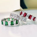 Wholesale Fashion Ring 925 Sterling Silver Jewelry 5A Cubic Zirconia Band Ring Women CZ Gemstone Tennis Ring