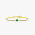 Newest 18K Gold Plated Zircon Tennis Bracelet S925 Adjustable Diamond Chain Green Emerald Bracelets