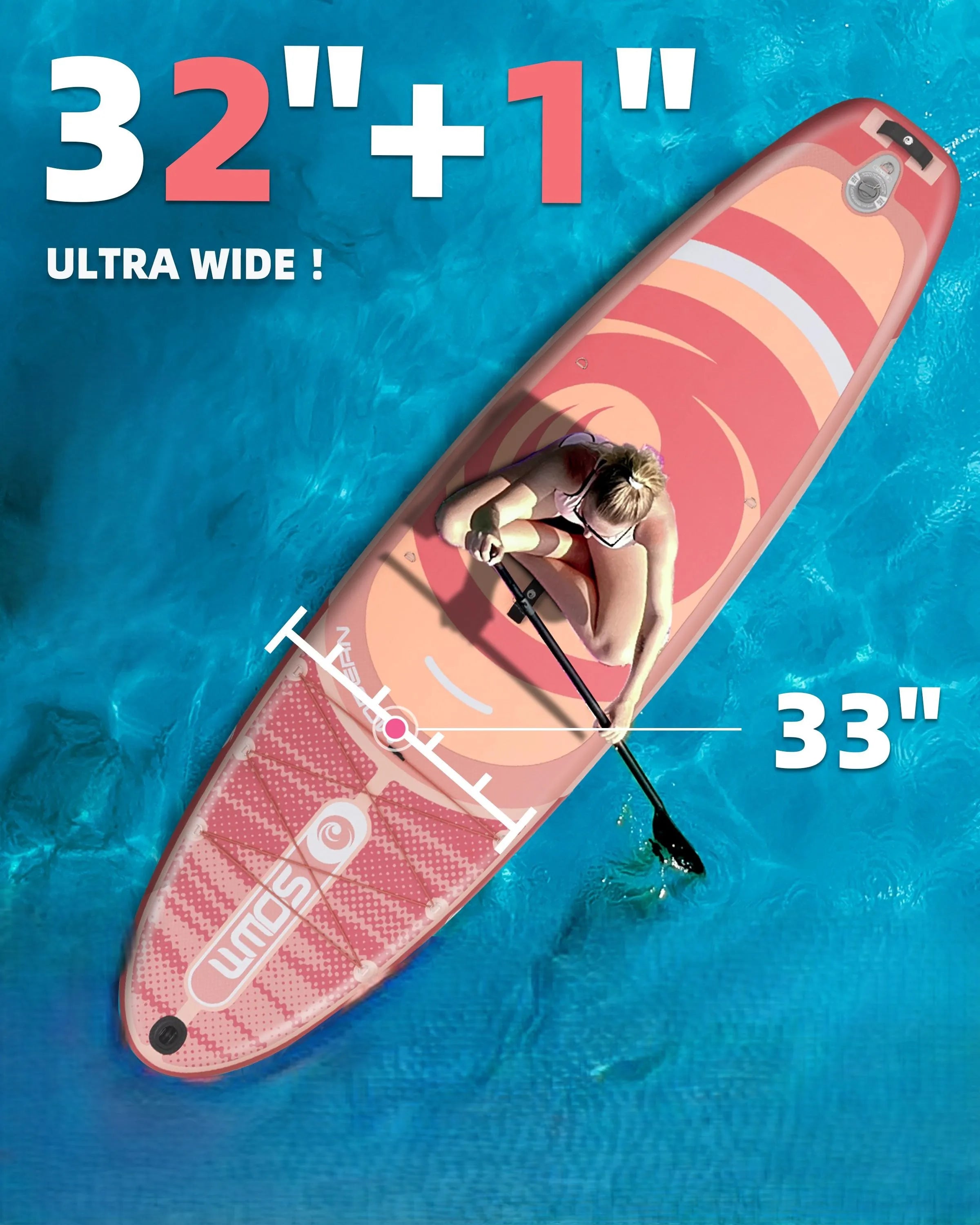 Overseas in Stock Fast Shipping New Design Inflatable sup Paddle Board Drop Stitch 33'' Ultra Wide Stand up Paddle Board