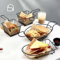 French Fries Baskets Rectangular Irregularity Stainless Steel Bread Basket Fried Chicken French Fries Deep Fryer Frying Basket