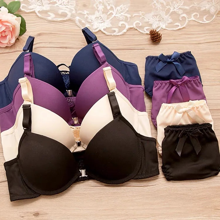 Mesh Bra and Transparent Panties Set Young Girl's Everyday Style with Lace Decoration Sexy Panty for Teens