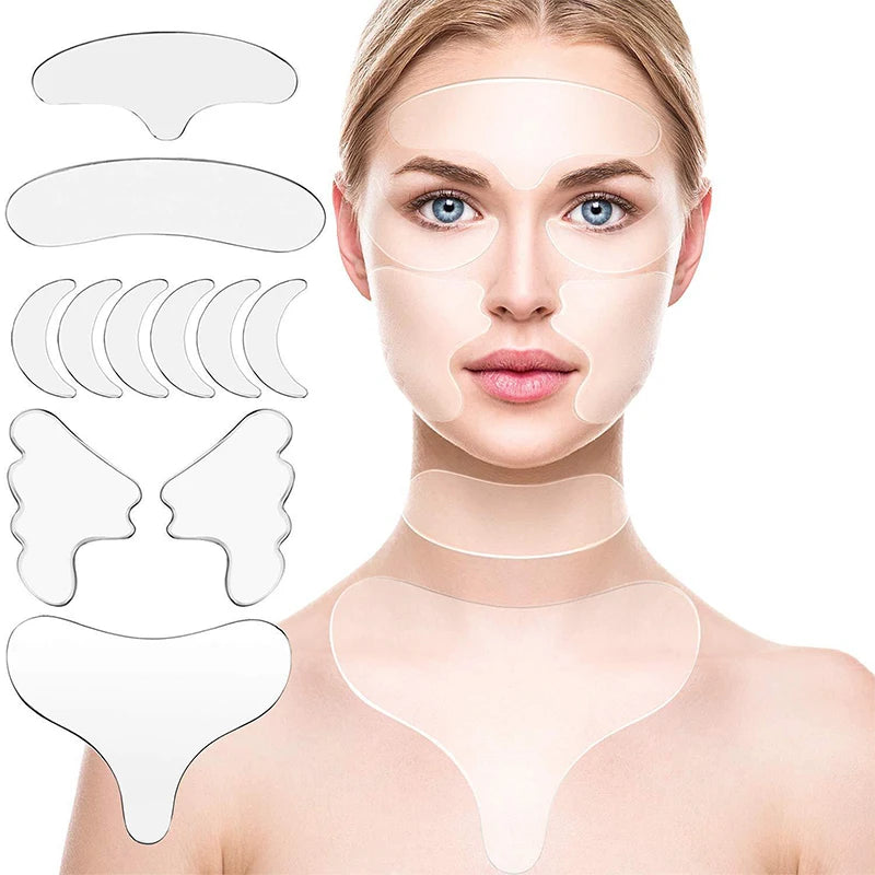 Silicone Reusable Face Smoothing Patch Anti-Wrinkle Forehead Sticker Cheek Chin Paste for Beauty Care Eliminates Prevents