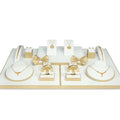 White Suede PU Leather Table Jewelry Display Set Earrings Busts Store Showcase Jewelry Display Stands Set