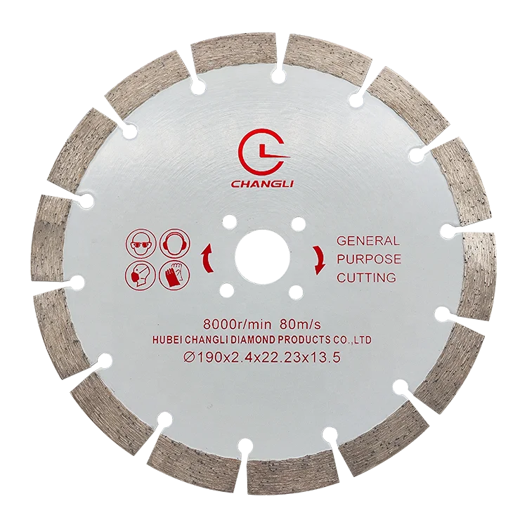 Changli Industrial OEM Nitride Hot Press 7.5inch Sintered Segment Saw Blade 22.23mm Arbor 190mm Diamond Granite Cutting Disc