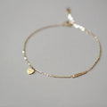 Valentine's Day Gift Pure 925 Sterling Silver Thin Chain Heart Charm U and I Bracelets for Women Girls Jewelry