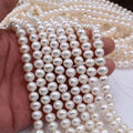 3A Natural White Color Freshwater Pearl Strand String 3mm-8mm Loose Round White Freshwater Pearl for Jewelry