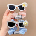 2023 Colorful Elastic Baby Hair Tie Cute Cartoon Shape Kids Hair Ties Sunglasses Charm Hair Band for Girl