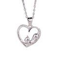 New Trendy Cute Cat Pendant Necklace 925 Sterling Silver Heart Shape Pendant Necklace for Women Girls