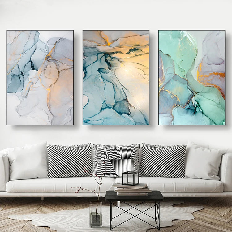 Stone Pattern Nordic Poster Canvas Painting Quadro Wall Pictures Cuadros Decoracion Geometric Home Decor Unframed Green Abstract