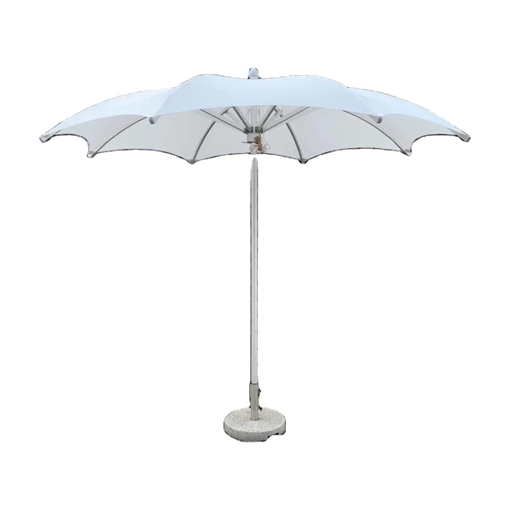 2m Round Mid Pole Modern Outdoor Canopy Water Base Decorative Umbrella for Gym & Hotel Use Beach Lounge Chairs Table