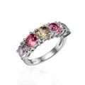 Custom Gemstone Custom Logo Factory Wholesale Price 925 Sterling Silver Nature Tourmaline Gemstone 2024 Fashion Women Ring