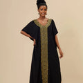 Beach Cover up Cotton Gold Embroidered Lace Kaftan Bikini Sunscreen Shirt