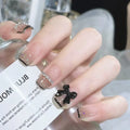 Easy to Use Decoration Diy Short Square Glitter False Nails Shining Fake High Quality Press on Nails with Rhinestone