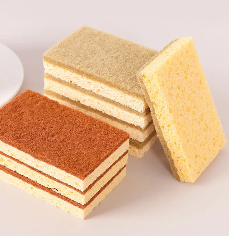 Natural Sponges for Dishes Eco Friendly Sisal Coconut Fiber and Wood Cellulose Sponges Biodegradable Scrubber Sponge