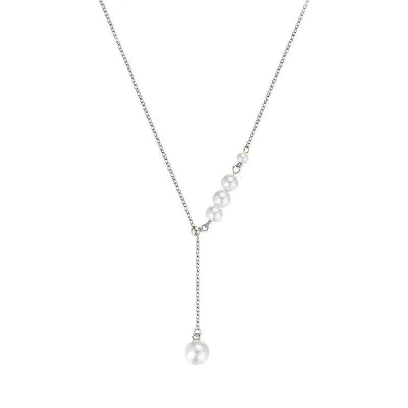 Wholesale 925 Sterling Silver Elegant Freshwater Pearl Pendants Choker Necklace for Women