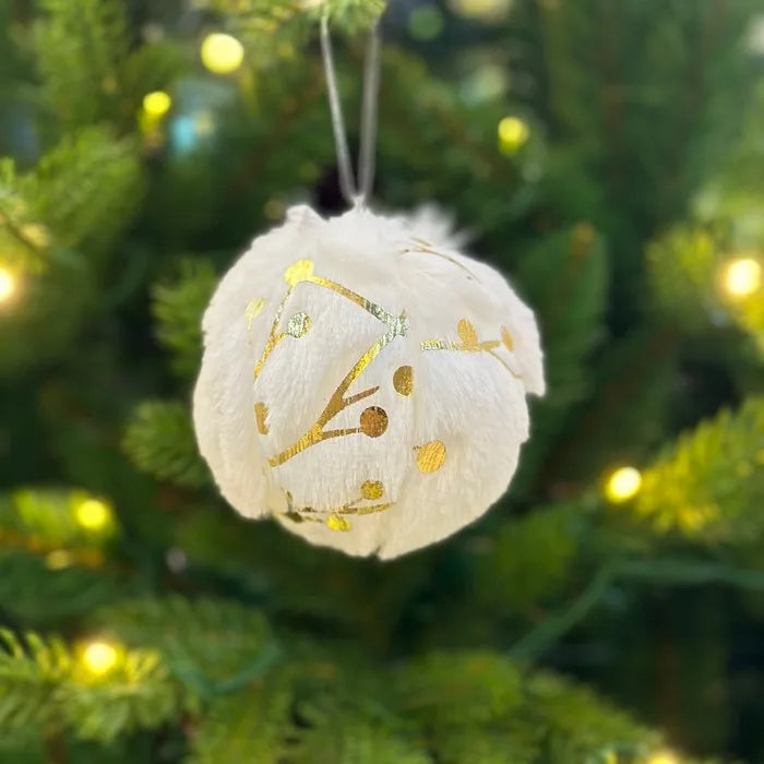 White Christmas Tree Hanging Ball Set 8cm/3pcs 10cm/2pcs Foam Ornaments OEM Brand Holiday Supplies China Zhejiang