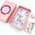 Custom High Quality Stainless Steel Princess Brand Private Label False Eyelash 4-Piece Tool Set with Tweezer Customized Color