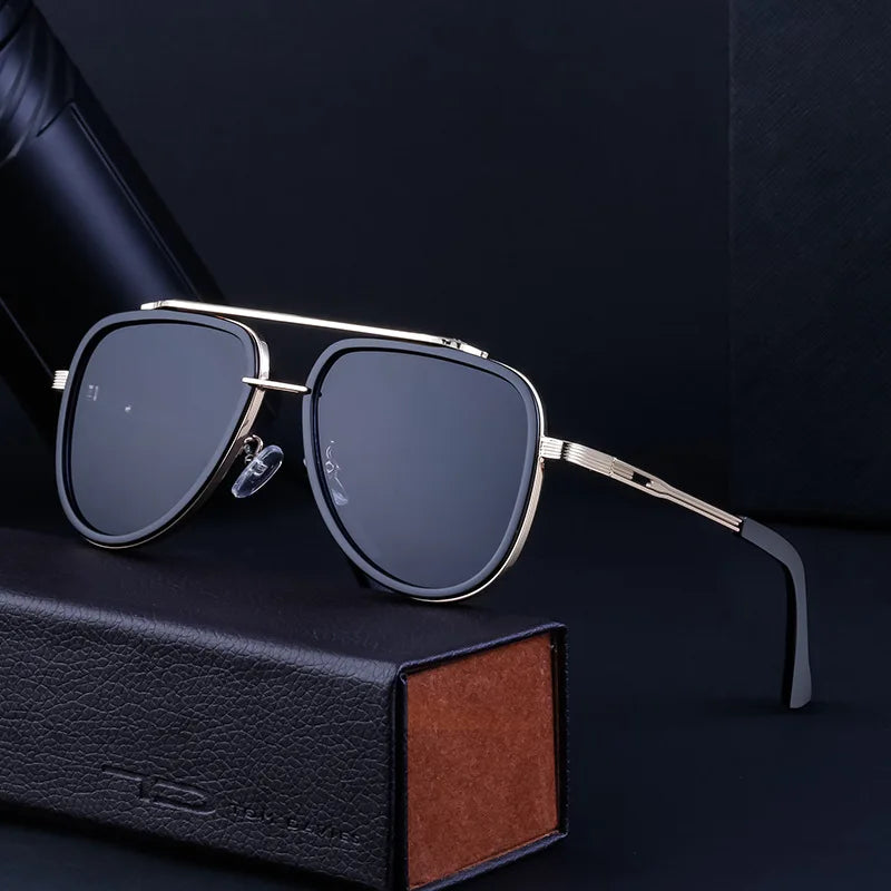 DOISYER 2026 Designer Brand Luxury Sunglasses for Men Hot Selling Double Bridge Metal Wind New Style Pilots