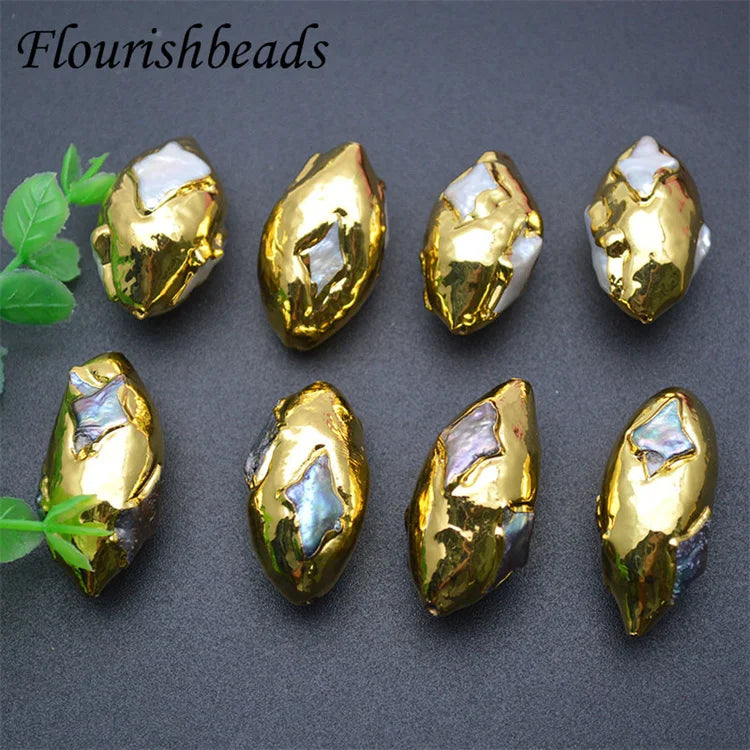 Jewelry Accessories Gold Plated Freeform Natural Freshwater White Colorful Pearl Loose Beads for Jewelry Bracelet Making