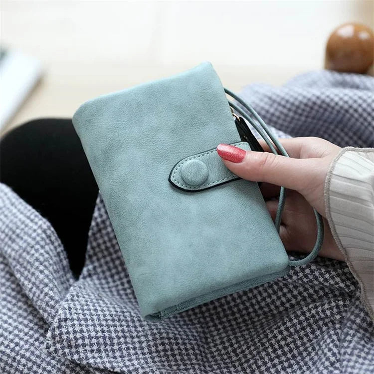 Frosted Casual Coin Purse Vintage Short Wallet Ladies Korea Fashionable Woman PU Credit Card 2024