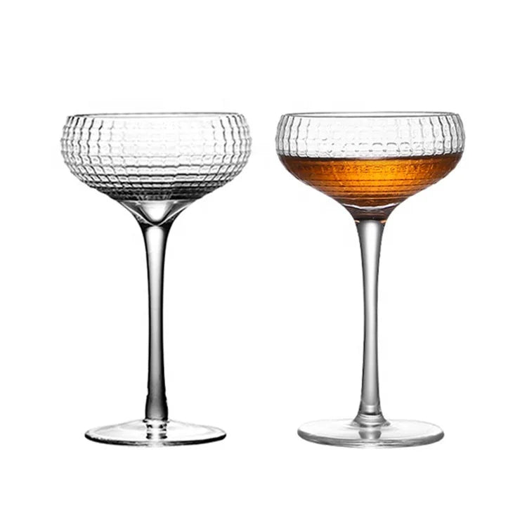 Wholesale Custom Vintage Style 180ml Capacity Wedding for Glass Tower Crystal Coupe with Unique Clear Design