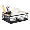 New Product Single Layer Black Iron Handle Storage Holder Large Capacity Iron Tableware Storage Dish Rack