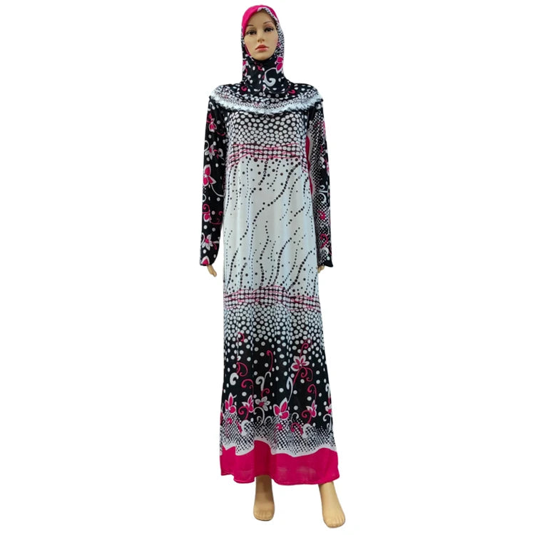 One Piece Hooded Abaya HOT Sale in Dubai Arab Africa Muslim Women Lady Flower Hijab Modern Elegant Lace Maxi Dress Robe Caftan